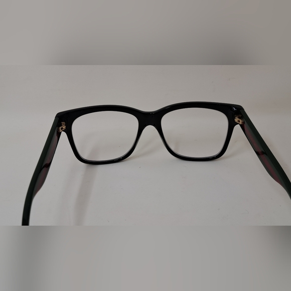 Gucci Women's Eyeglasses Glasses Unisex Black Striped GG0342OS 004 56-18-150 - Picture 12 of 16